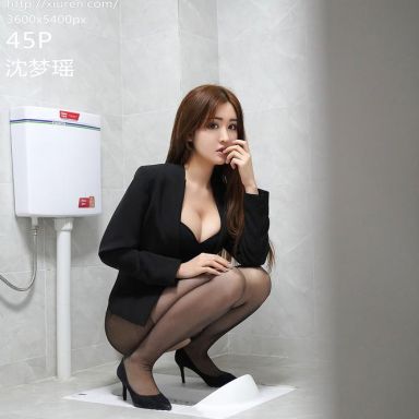 XiuRen秀人网 2017期 卫生间黑丝 沈梦瑶
